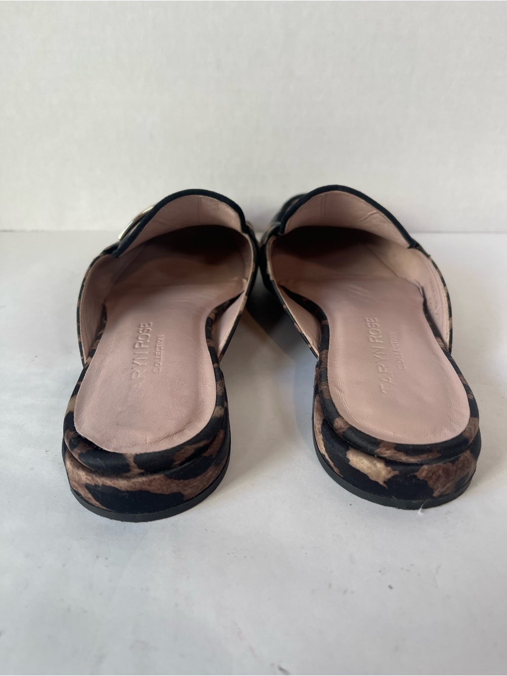 Taryn Rose Leopard-Print Slide Mules with Gold Accent Made in Italy 🇮🇹 Size 8.5 - Picture 7 of 14